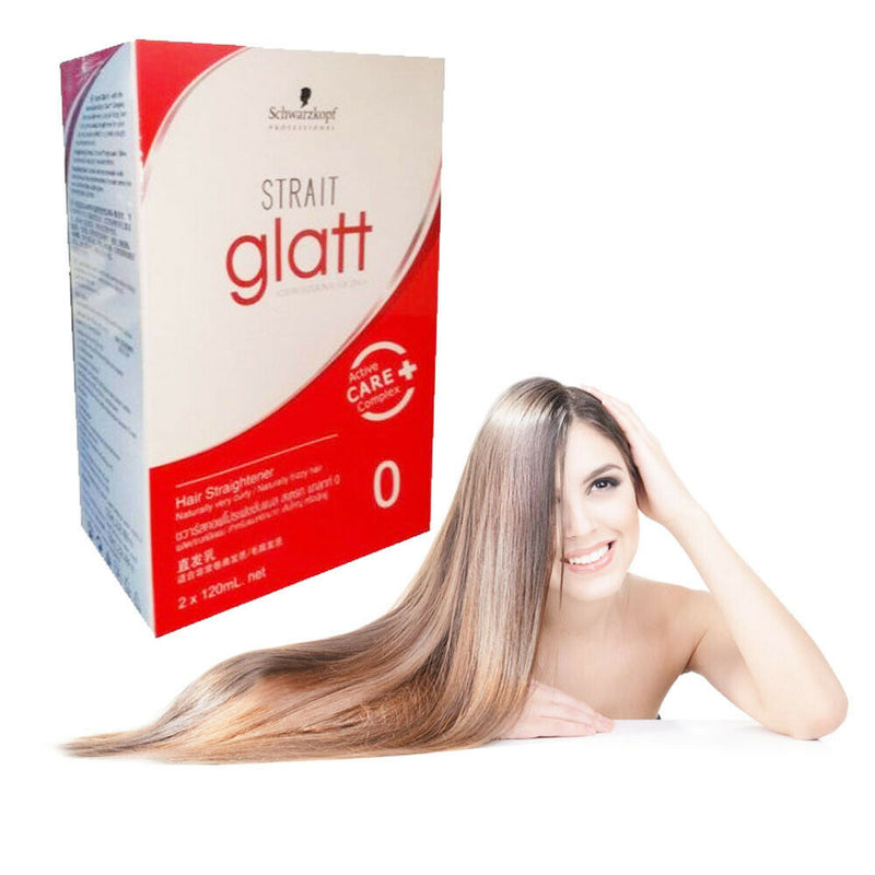 Schwarzkopf Professional Strait Glatt Hair Straightening Cream Set 120ml - Hair Straightener For Very Curly & Frizzy Hair