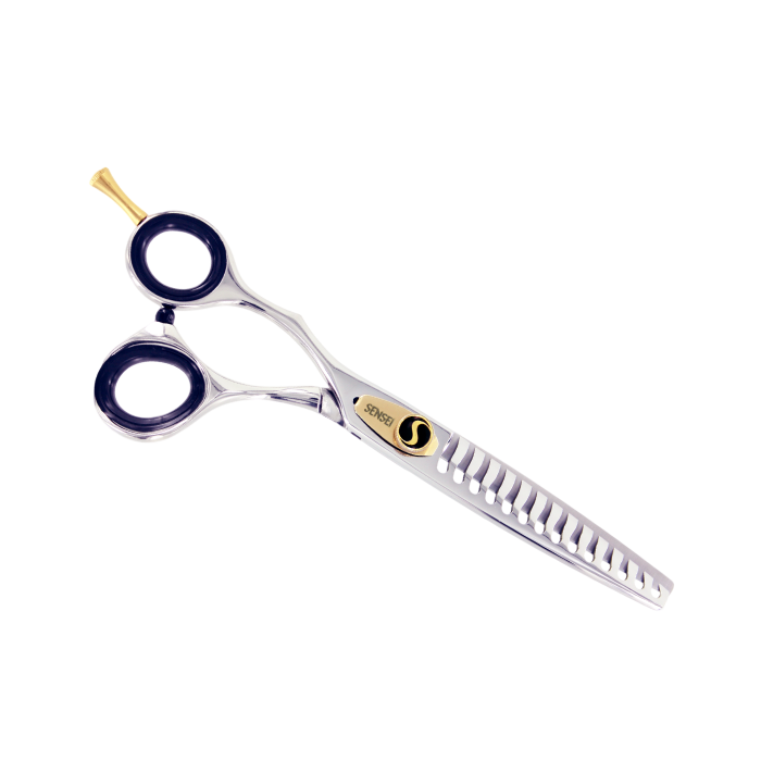 Sensei GSC 14 Tooth Pointcut Texture Left Handed Professional Offset Thinning Scissor GSC14 With Free Case Retail SENSEI SHEAR SYSTEMS